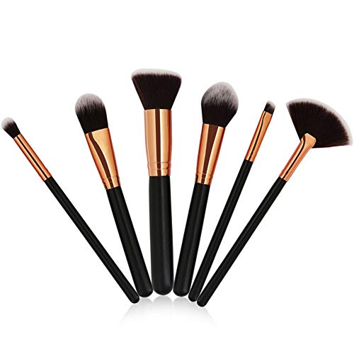 Juego de 6 brochas de maquillaje LEEDY para base de maquillaje, delineador de cejas, colorete, corrector de cosméticos, pinceles de maquillaje
