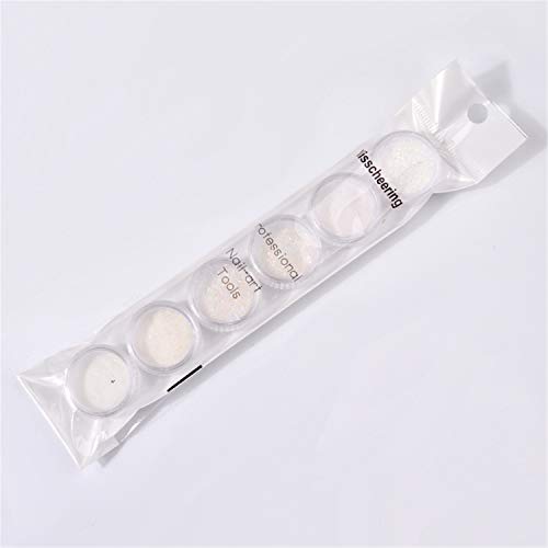 Juego de 6 piezas de unicornio Aurora con lentejuelas blancas para decoración de uñas, purpurina, polvo de sirena, copos pequeños para bricolaje, purpurina