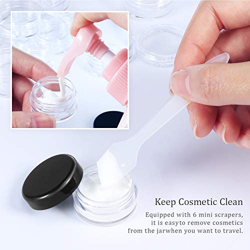 Juego de 60 botes de pintauñas de 5 ml en vacío, bote transparente con tapón de rosca, para loción, crema, mini velas, cosmética
