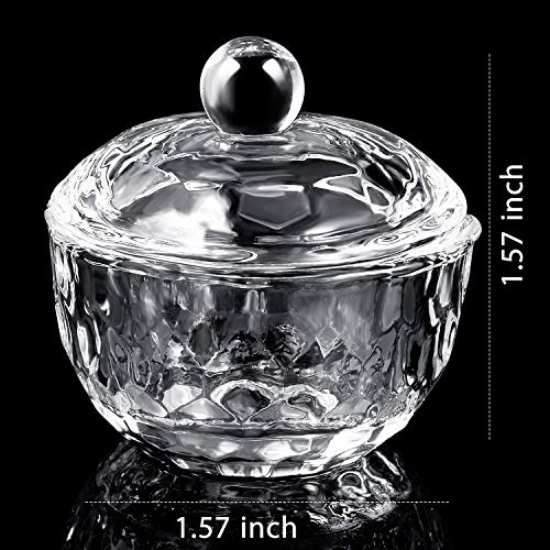 Juego de 9 Piezas Cuencos de Arte de Uñas, Incluyes 4 Cuencos de Platos Dappen de Vidrio Copa Dappen Líquida con Tapa y 5 Cepillos de Uñas de Acrílico Set de Plumas Pinceles de Dibujo Pintura