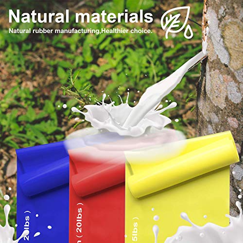 Juego de bandas de resistencia deportivas, 2 m, bandas de ejercicio ultra largas, con libro de instrucciones y bolsa de cordón, ideal para yoga, ballet, pilates, fisioterapia, entrenamiento de fuerza, entrenamientos de fitness, Rojo-20 libras-resistencia 