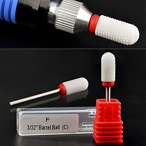 Juego de brocas de cerámica para uñas Pro gruesas, tamaño mediano, fino, para manicura, taladro y lima de uñas.