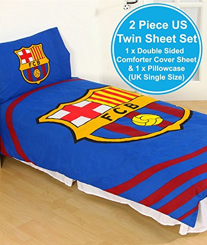 Juego de funda de edredón y almohada para cama individual oficial del FC Barcelona 'Pulse'