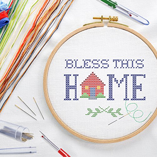 Juego de Herramientas de Coser a Mano, 50 Piezas de Agujas de Punto de Cruz/ Bordar, 4 Piezas de Abridor de Costura para Bordado, Costura, Obra de Artasanía