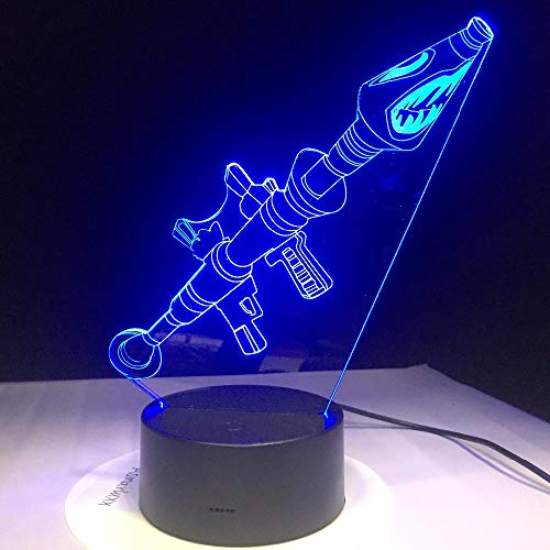 Juego De La Lámpara 3D Chug Jar Scar Rocket Launcher Deslizamiento Led Luz De La Noche 7 Cambio De Color Touch Touch Mood Lamp