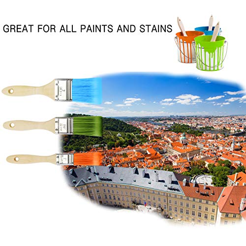 Juego de Pinceles de Pintura, Cepillo de Cera de Pintura de Tiza, Pincel Sintético, Pincel de Barniz con Mango de Madera para la Pintura de Muebles de Decoración Hogar Paquete de 3