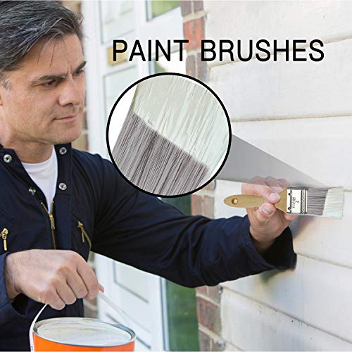 Juego de Pinceles de Pintura, Cepillo de Cera de Pintura de Tiza, Pincel Sintético, Pincel de Barniz con Mango de Madera para la Pintura de Muebles de Decoración Hogar Paquete de 3