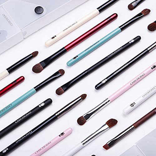 Juego de Pinceles Profesionales de Maquillaje de Pelo de Pony Natural de 9 Piezas: Sombra de Ojos, Cejas, Sombra Nasal, Mezcla, Corrector y delineador de Ojos