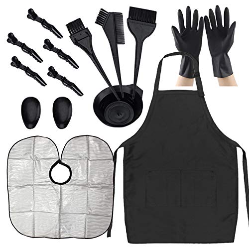 Juego de tinte para el cabello, 13 unidades de tinte para el cabello, kit de herramientas para colorear, cuenco, peluquería, orejas, gorros, clip, peluquería, peluquería, tinte para el cabello