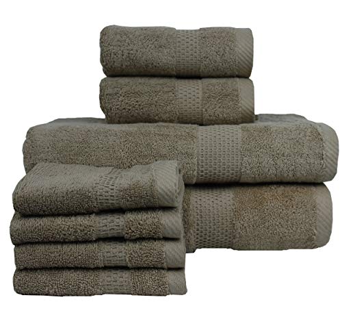 Juego de Toallas de 8 Piezas 100% algodón Peinado, Paquete de Toallas baño, Gimnasio, Hotel, SPA y Toalla de Mano de Viaje, Toalla de Cara, Toallas de baño