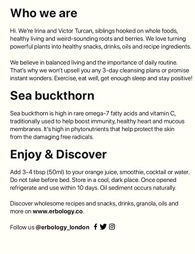 Jugo de Espino Amarillo Bio 250ml - Omega 7 - Vitamina C - Inmunidad - Potente Antioxidante