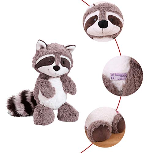 Juguete de Peluche de Mapache, Juguete de Almohada de Muñeca de Peluche Suave de Mapache Encantador para Niños Regalo de Cumpleaños para Bebés, 25/35cm