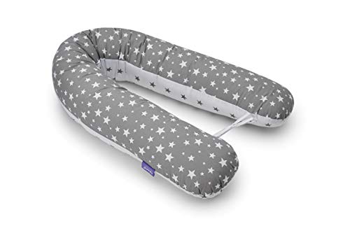 Jukki® Cojín de lactancia, almohada para dormir de lado, cojín de embarazo, XXL, 170 cm, para la madre y el bebé, con funda de 100% algodón
