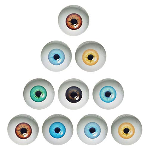 Julie Wang 100 piezas de colores claros ojos de vidrio mezclados ojos pupilas ojos 8 mm tiempo de espalda plana gema Cabochons niños DIY Scrapbooking muñeca fabricación artesanía joyería accesorios
