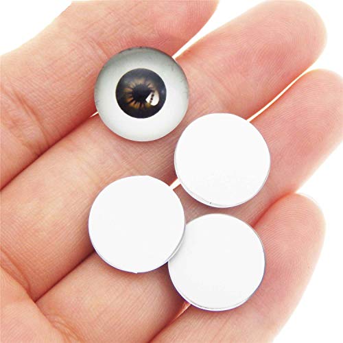 Julie Wang 100 piezas de colores claros ojos de vidrio mezclados ojos pupilas ojos 8 mm tiempo de espalda plana gema Cabochons niños DIY Scrapbooking muñeca fabricación artesanía joyería accesorios