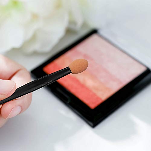 JUN-H Desechable Cepillo de Sombra de Ojos de Doble Punta Ovalada Aplicador de Sombra de Ojos Aplicador de Esponja de Doble Cara Adecuado para Mujeres y Niñas Que Usan Maquillaje Diario (100 Piezas)