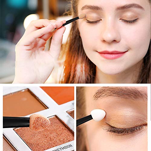 JUN-H Desechable Cepillo de Sombra de Ojos de Doble Punta Ovalada Aplicador de Sombra de Ojos Aplicador de Esponja de Doble Cara Adecuado para Mujeres y Niñas Que Usan Maquillaje Diario (100 Piezas)