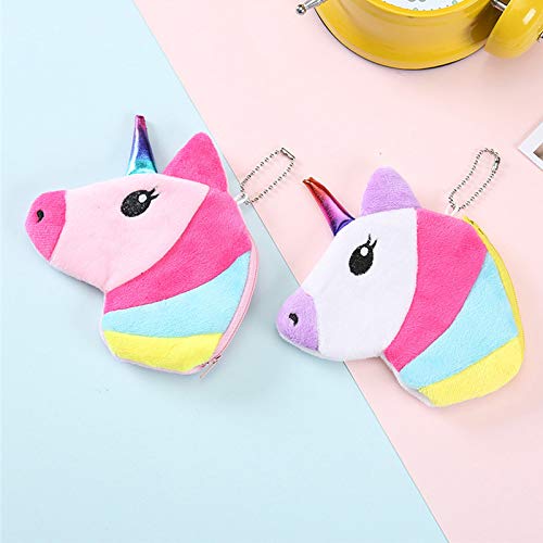 JUNGEN Monedero Unicornio Colorido Billetero pequeño y Creativo para Mujer Niña Cartera Cremallera Bolsa de Almacenamiento de Moneda y Dulces Bolsillo Monedero Regalo (Blanco)