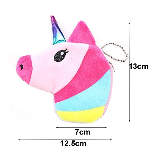JUNGEN Monedero Unicornio Colorido Billetero pequeño y Creativo para Mujer Niña Cartera Cremallera Bolsa de Almacenamiento de Moneda y Dulces Bolsillo Monedero Regalo (Blanco)