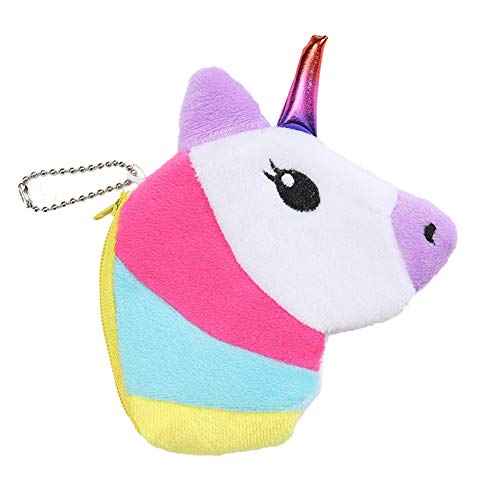 JUNGEN Monedero Unicornio Colorido Billetero pequeño y Creativo para Mujer Niña Cartera Cremallera Bolsa de Almacenamiento de Moneda y Dulces Bolsillo Monedero Regalo (Blanco)