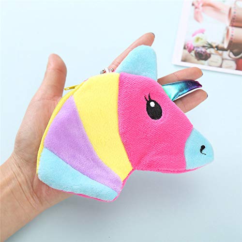 JUNGEN Monedero Unicornio Colorido Billetero pequeño y Creativo para Mujer Niña Cartera Cremallera Bolsa de Almacenamiento de Moneda y Dulces Bolsillo Monedero Regalo (Blanco)