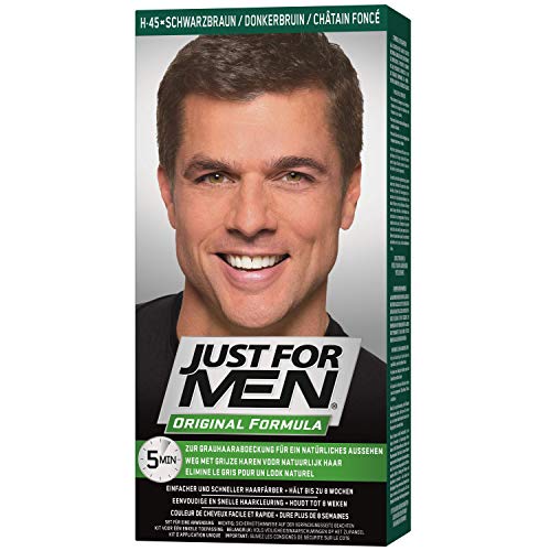 Just for Men H45 - Tinte para el cabello, champú tintado, color marrón y negro