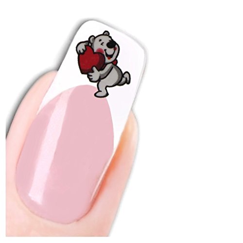 Just Fox – Nail Art Tattoo oso pájaro corazón LOVE uñas Pegatinas Soporte Water Decal