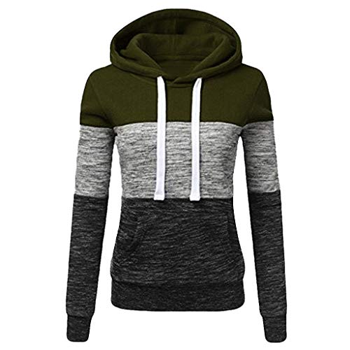 JUTOO 2018 Moda para Mujer Casual Sudaderas con Capucha Sudadera Patchwork para Mujer con Capucha Blusa Pullove