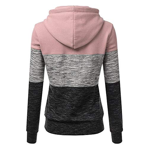 JUTOO Moda para Mujer Casual Sudaderas con Capucha Sudadera Patchwork para Mujer con Capucha Blusa Pullove
