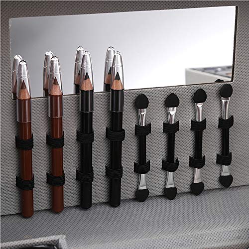 JWR Estuche de cosméticos Kit de Maquillaje Sombra de Ojos Rubor Espejo Corrector Lápiz Labial Estuche Maletas,Black