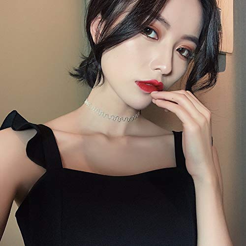 JYBSN Collar De Cadena De Clavícula Femenina Collar Joyas Blanco Longitud 33CM