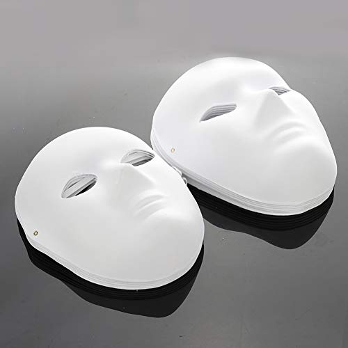 JYCRA DIY máscara blanca, 12 unidades de máscara de papel pintable máscara de máscaras lisa máscara de cosplay para Halloween Mardi Gras Party (6 hombres + 6 mujeres)