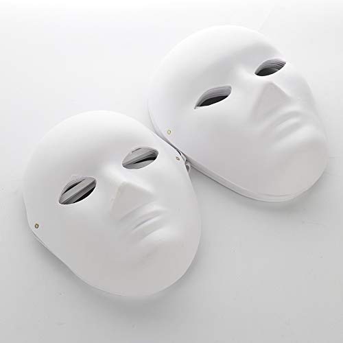JYCRA DIY máscara blanca, 12 unidades de máscara de papel pintable máscara de máscaras lisa máscara de cosplay para Halloween Mardi Gras Party (6 hombres + 6 mujeres)