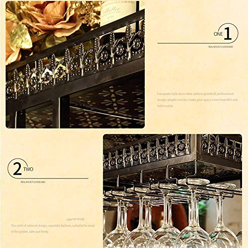 JY&WIN Estante de Vino de Restaurante Estante de Vino Decorativo Estante de Vino Bar Europeo Vidrio Creativo - Negro- Tamaño: 100 * 31Cm