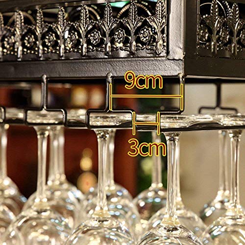 JY&WIN Estante de Vino de Restaurante Estante de Vino Decorativo Estante de Vino Bar Europeo Vidrio Creativo - Negro- Tamaño: 100 * 31Cm