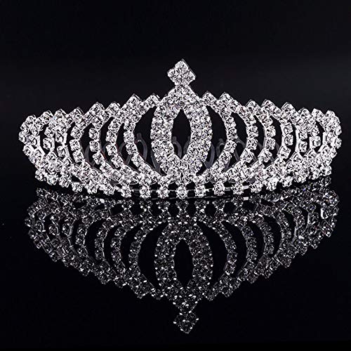 JZK Boda Novia de Diadema Corona Brillante Diadema Tiara Cristal Diamante de Imitación para niños Adultos Cabello Boda Fiesta