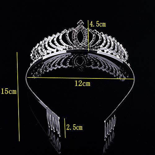 JZK Boda Novia de Diadema Corona Brillante Diadema Tiara Cristal Diamante de Imitación para niños Adultos Cabello Boda Fiesta