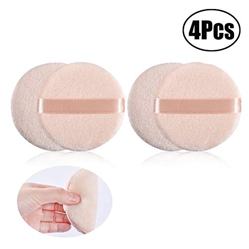 JZZJ Esponja del Soplo de Polvo Cosmético Borlas Faciales Fundación del Maquillaje Suave Esponja de Herramientas, 2.75 Pulgadas, Paquete de 4