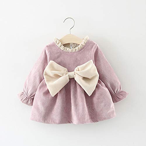 K-youth Vestidos para Niñas Vestido Bebe Niña Invierno Recien Nacido Vestido de Princesa Otoño Infantil Más Terciopelo Ropa para Bebe Niña De Frio Vestidos de Niña para Fiestas(Morado, 6-12 Meses)