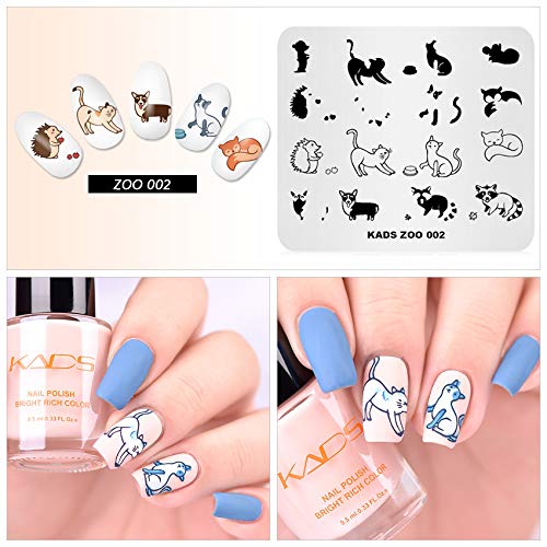 KADS Plantilla de Estampado de Uñas Animal Plantilla Manicura Herramiento de Decoración de uñas(FASHION 005) (ZO002)