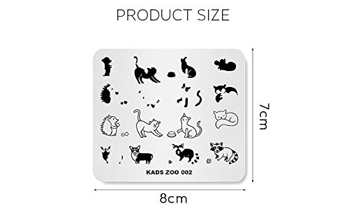 KADS Plantilla de Estampado de Uñas Animal Plantilla Manicura Herramiento de Decoración de uñas(FASHION 005) (ZO002)
