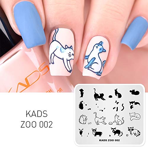 KADS Plantilla de Estampado de Uñas Animal Plantilla Manicura Herramiento de Decoración de uñas(FASHION 005) (ZO002)