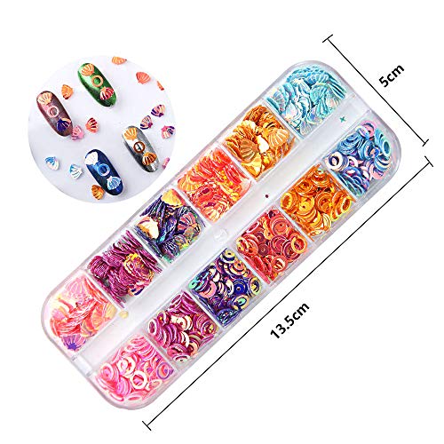 Kalolary 3 cajas Lentejuelas Holográficas de Uñas con Pinzas，Decoración Purpurinas Confeti Uñas Nail Art Glitter Brillos para Manicura y Diseños de Uñas