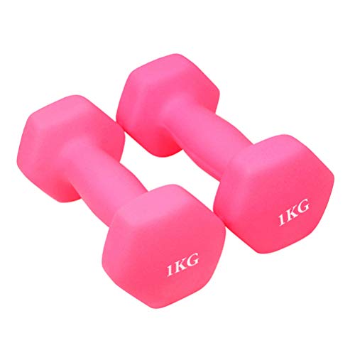 KAMLIKE Aptitud Pesas Pesas 1 par de Neopreno Antideslizante Hexágono Pesas Forma para la tonificación Muscular Fuerza Pérdida de Peso Edificio