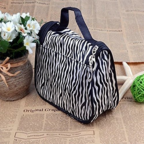 Kanggest Bolsa de Cosméticos de Viaje del Maquillaje Bolso de Rayas negras de cebra Grandes Multifunción Mujer Portáti Cremallera Organizador Almacenamiento Bolso de Lavado de Viaje