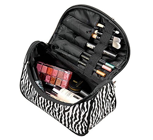 Kanggest Bolsa de Cosméticos de Viaje del Maquillaje Bolso de Rayas negras de cebra Grandes Multifunción Mujer Portáti Cremallera Organizador Almacenamiento Bolso de Lavado de Viaje