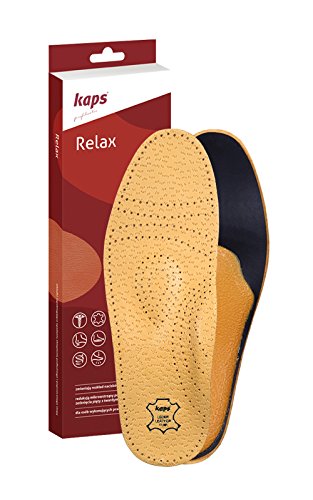 Kaps Plantillas Ortopédicas de Cuero con Soporte para El Arco para Pies Planos y Fascitis Plantar, Hombres Y Mujeres, Relax, Tamaños (37 EUR)