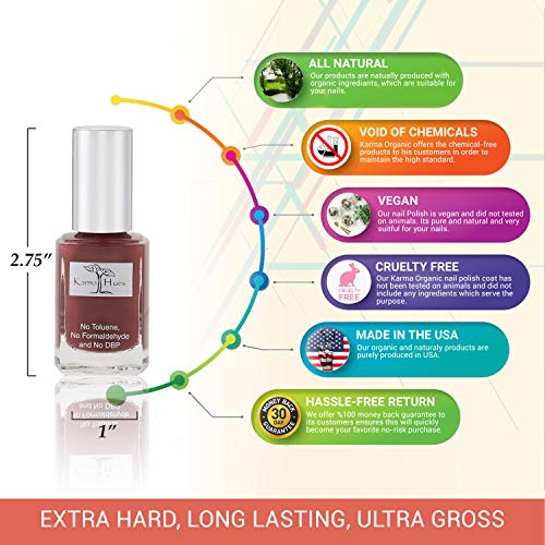 Karma Organic Nail Polish-Non-Toxic Nail Art, Pintura para uñas Vegan y Cruelty-Free (Carina)