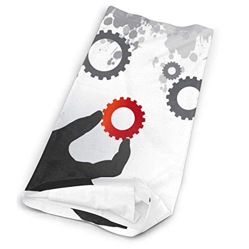 Kasonj Gears Mechanical Technics - Polainas para cuello, diseño abstracto de metal, protección solar antipolvo, transpirable para actividades al aire libre