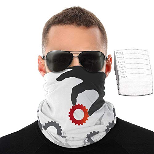 Kasonj Gears Mechanical Technics - Polainas para cuello, diseño abstracto de metal, protección solar antipolvo, transpirable para actividades al aire libre